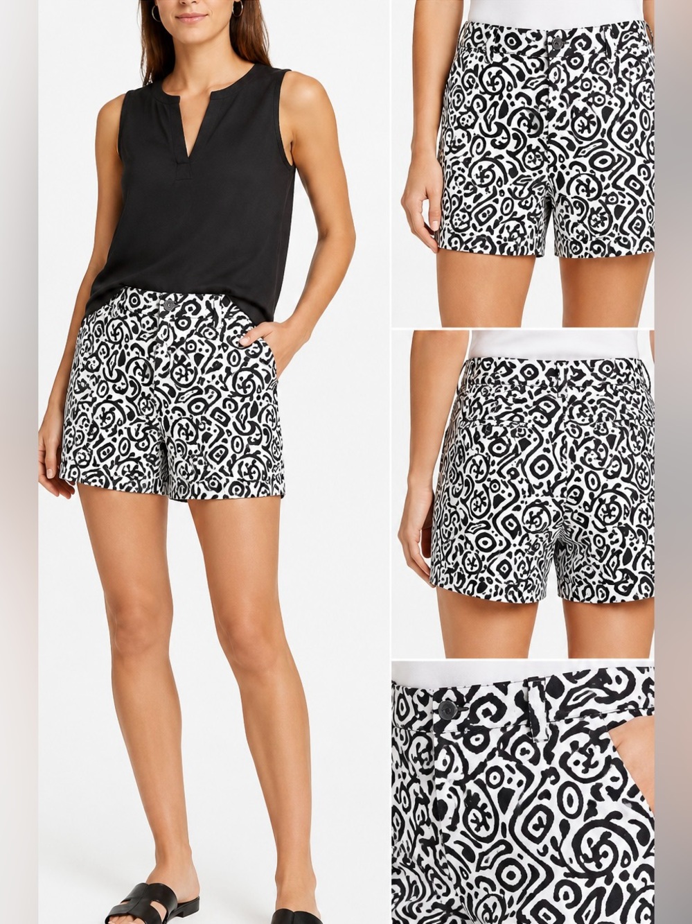 Isaac Mizrahi New York Abstract Print Shorts